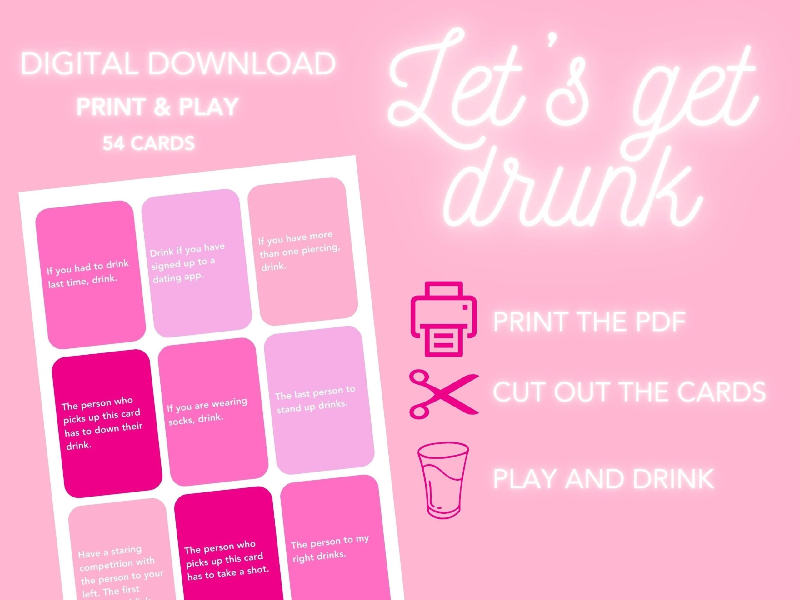 Printable Drinking Card Games