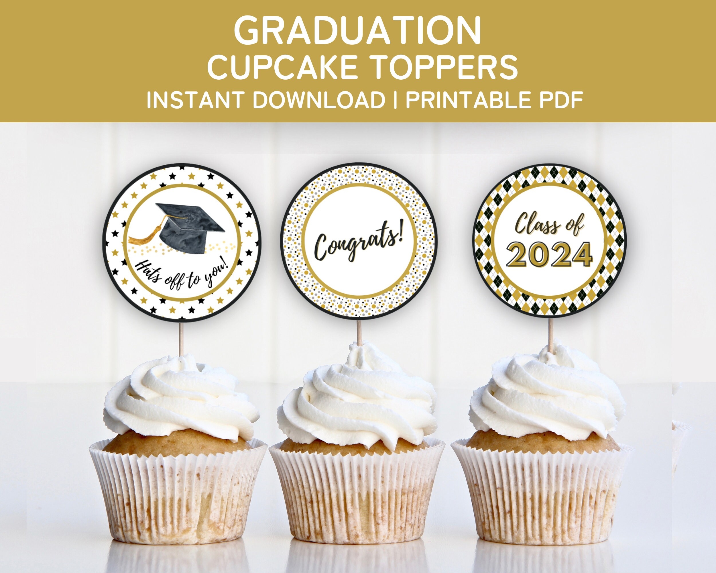 Printable Cupcake Toppers Graduation