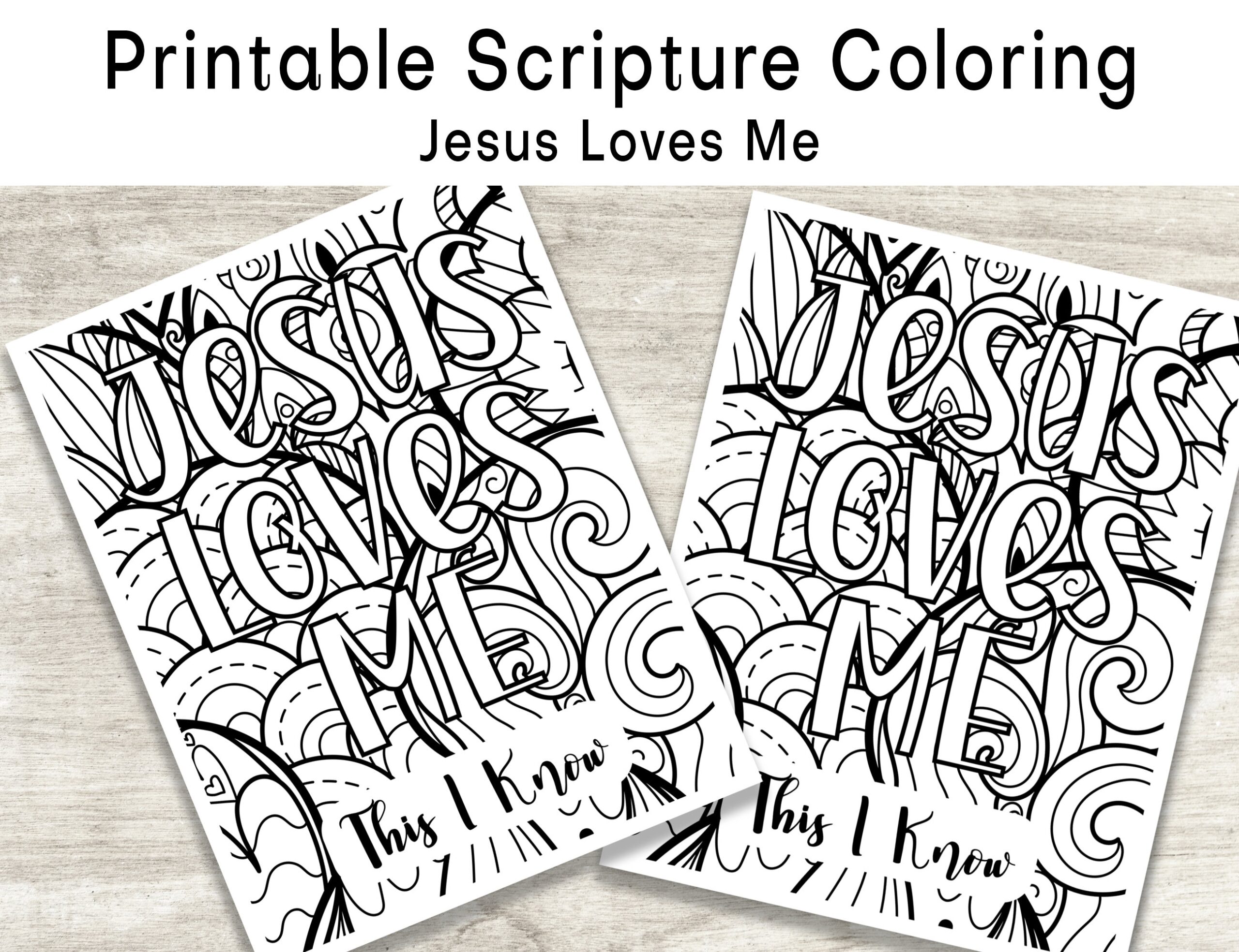 Printable Jesus Loves Me Coloring Page Scripture Verse Coloring Sunday School Activity Bible Craft Kids Church Scripture Craft Etsy