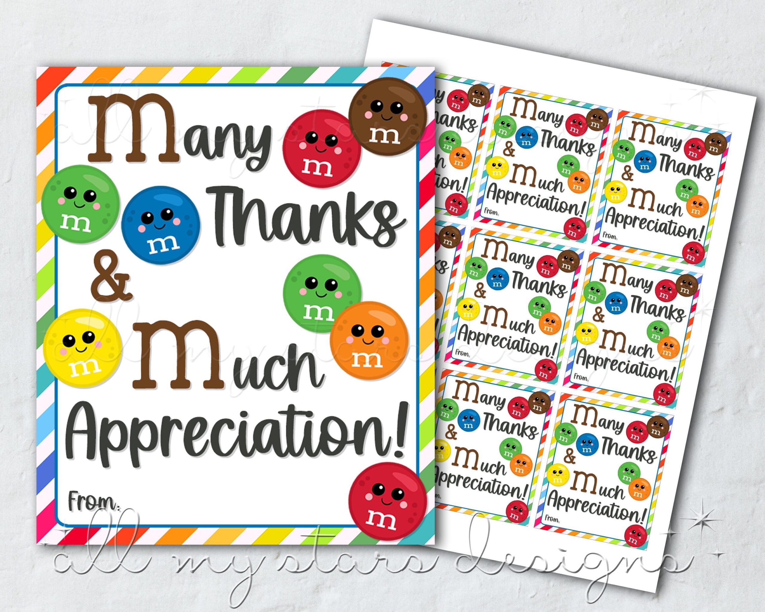 PRINTABLE Many Thanks And Much Appreciation M M Tag Instant Download Teacher Staff Employee Appreciation Week Thank You Candy Tag Etsy Appreciation Printable Teacher Appreciation Gifts Diy Candy Bar Gifts