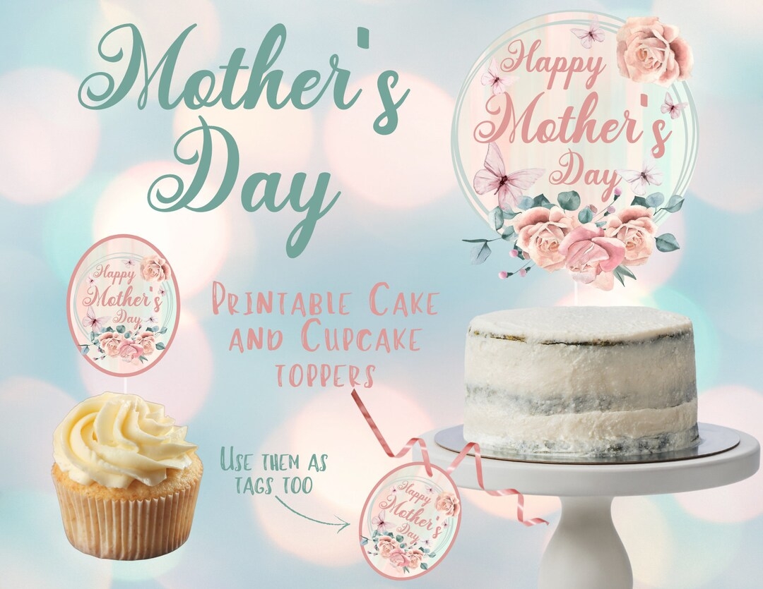 Printable Mother s Day Cake Topper Printable Mother s Day Tags Coloring Mother s Day Mother s Day Gift Tags Mothers Day Cupcake Topper Etsy