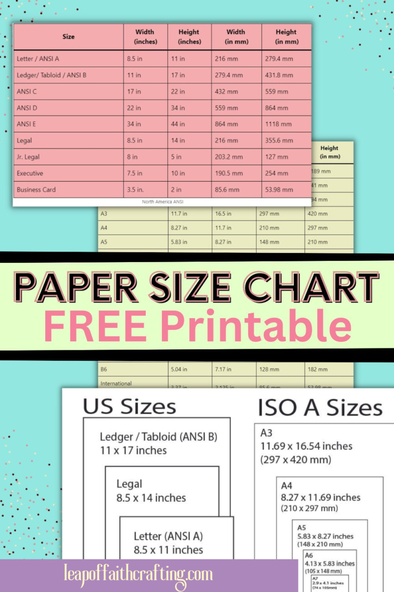 Printable Paper Size Chart FREE Leap Of Faith Crafting