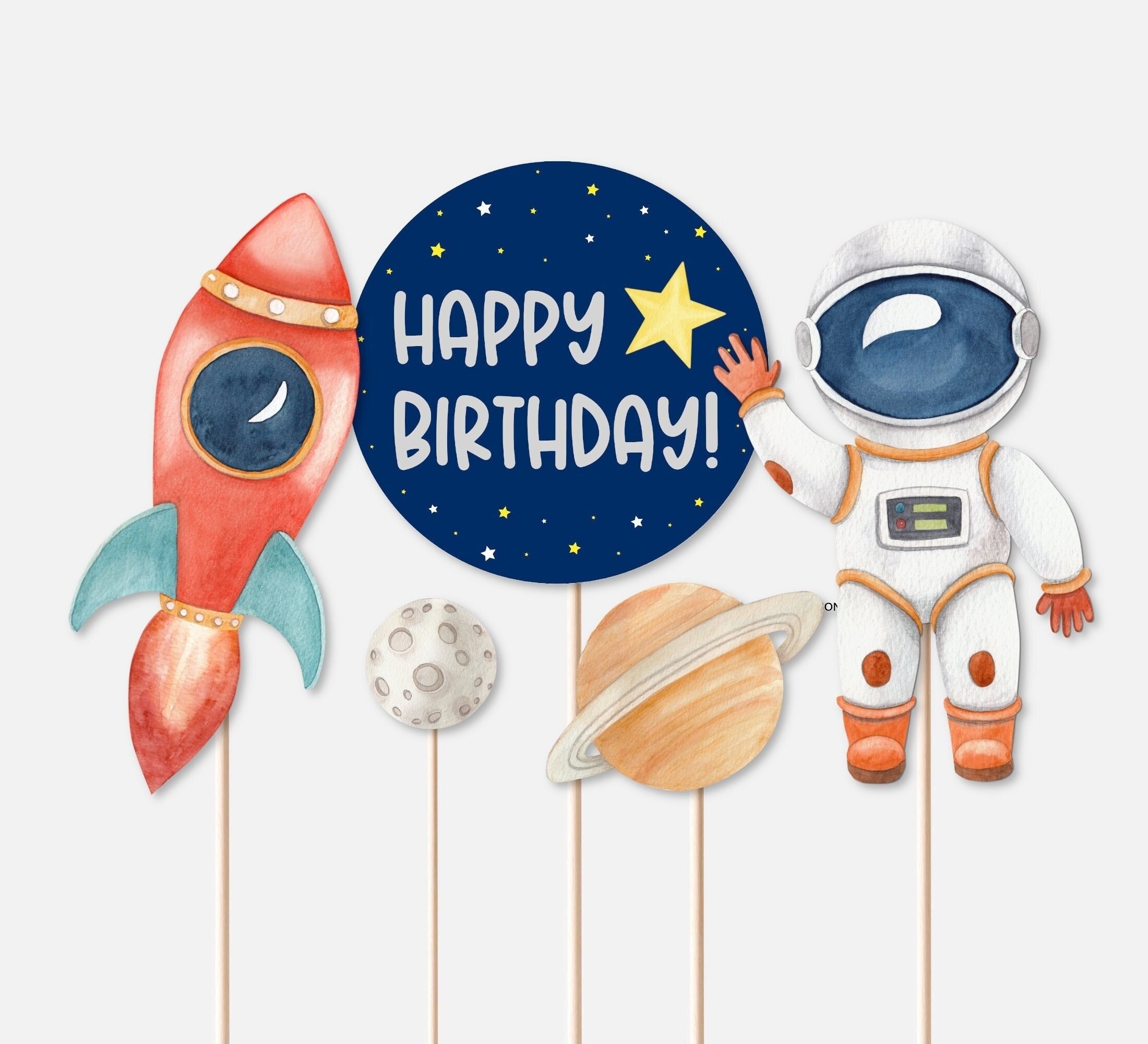 PRINTABLE Space Cake Topper Space Centerpieces Outer Space Birthday Planet Galaxy Birthday Astronaut Birthday Decorations NOT Editable A13 Etsy
