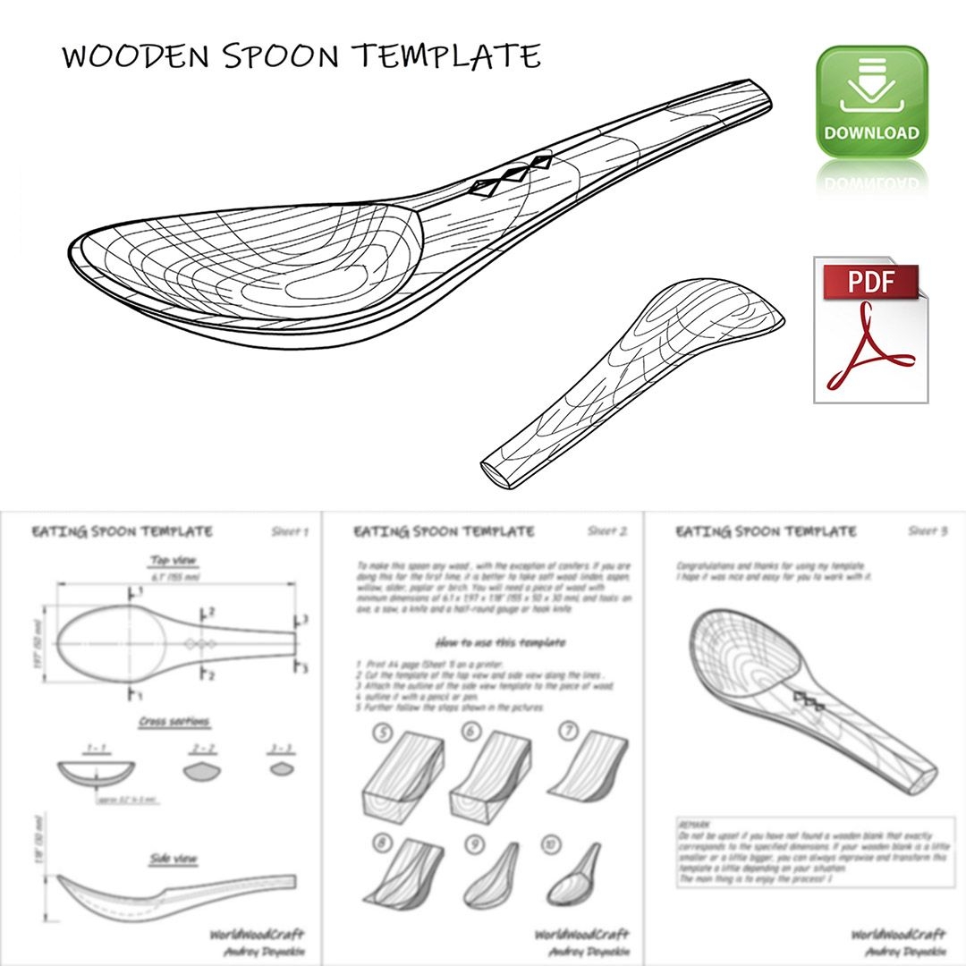 Printable Wooden Spoon Template Is Perfect For Carving Spoon Inspire Uplift Wooden Spoon Carving Carved Spoons Wooden Spoons