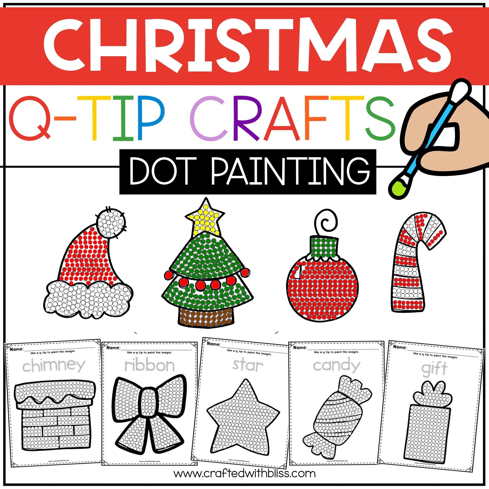 Christmas Q Tip Painting Printables Free