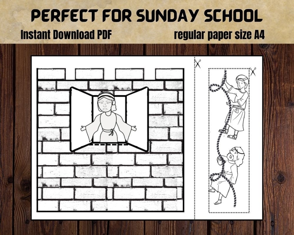 Rahab And The Spies Craft Sunday School Craft Bible Story Activity Kids Instant Download Genesis Old Testament homeschool Worksheets Etsy