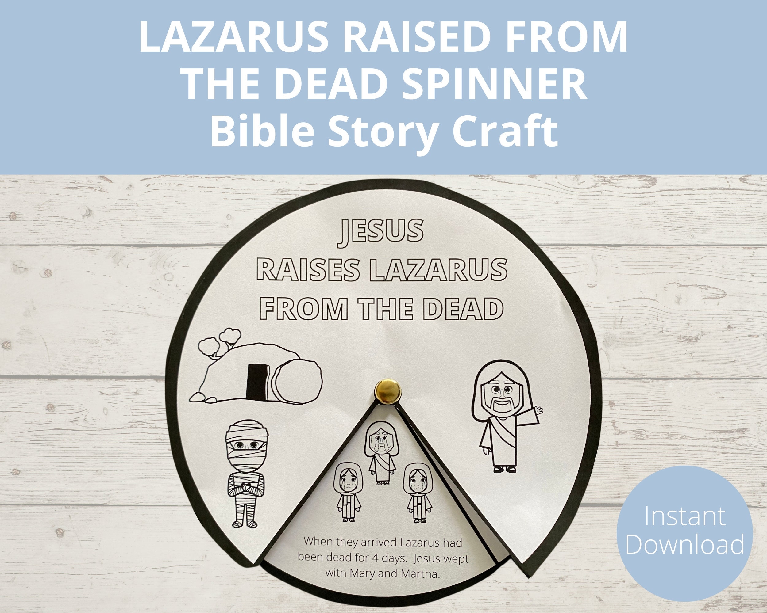 Printable Jesus Raises Lazarus Activity Sheets
