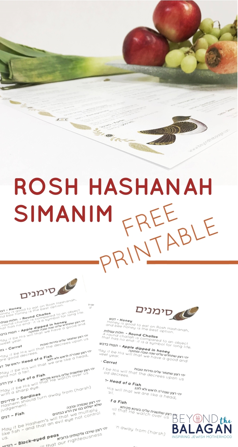 Rosh Hashanah Simanim Free Printable Jewish Moms Crafters