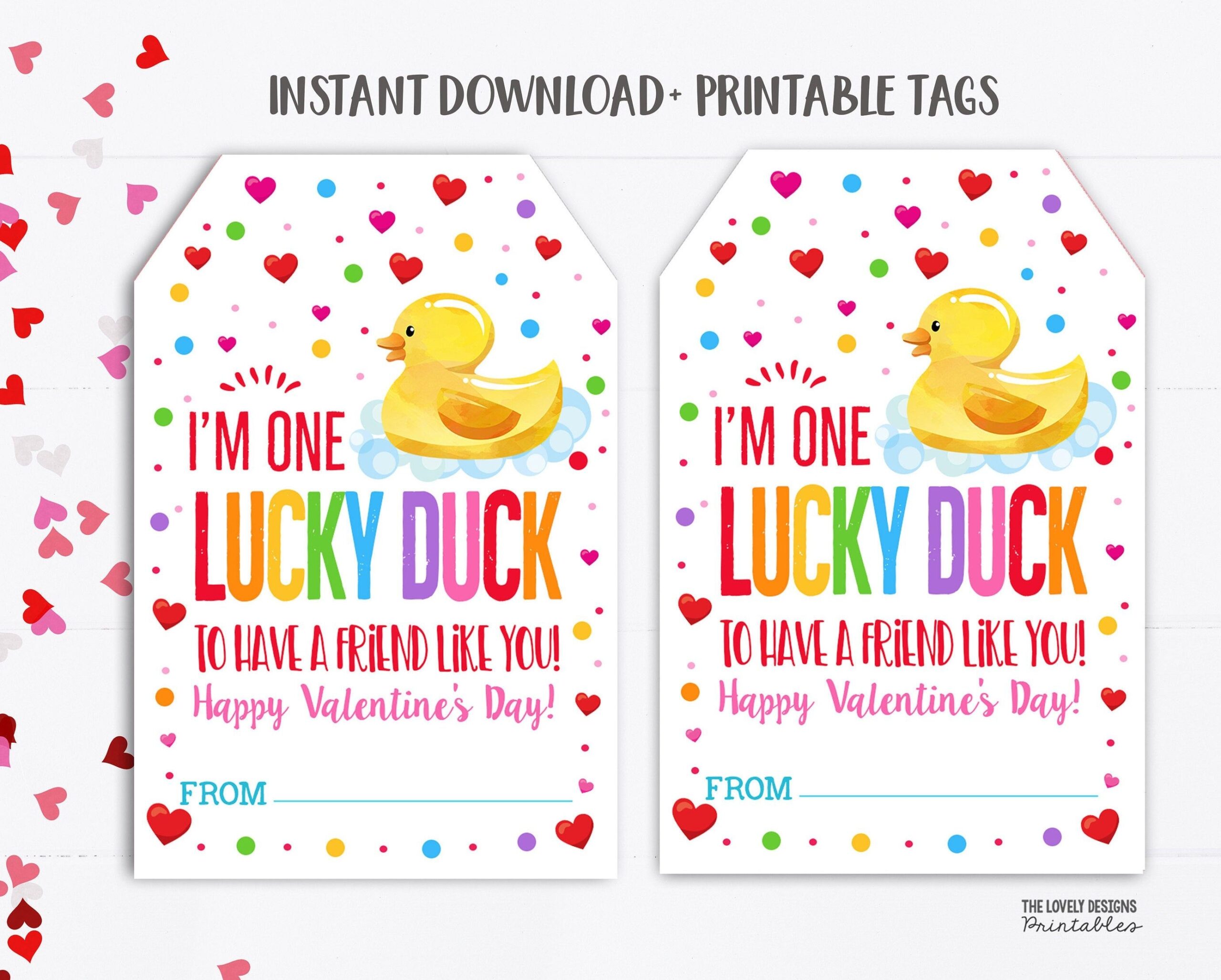 Rubber Duck Valentine s Day Gift Tags Valentine Lucky Duck Tag Printable Ducky Duckie Non Candy Preschool Class Printable Kids Valentine Tag Etsy School Valentine Cards Valentine Tags Valentines School