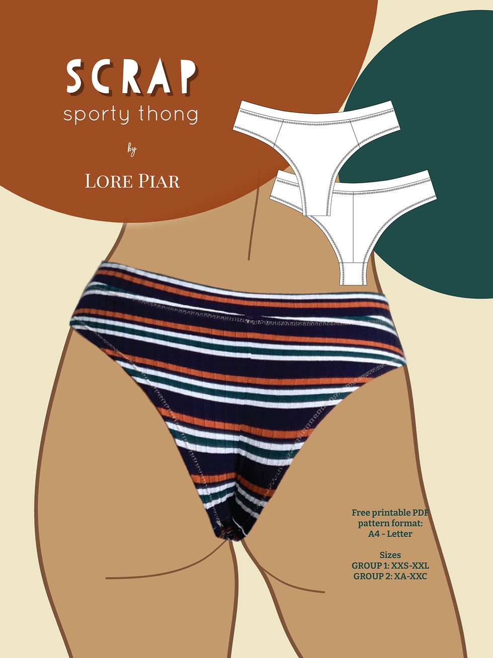 SCRAP Sporty Thong Sewing Pattern Lore Piar