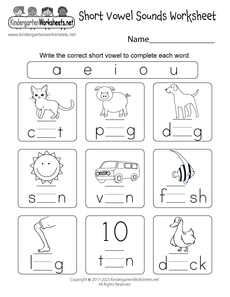 Short Vowel Sounds Worksheet Free Printable Digital PDF
