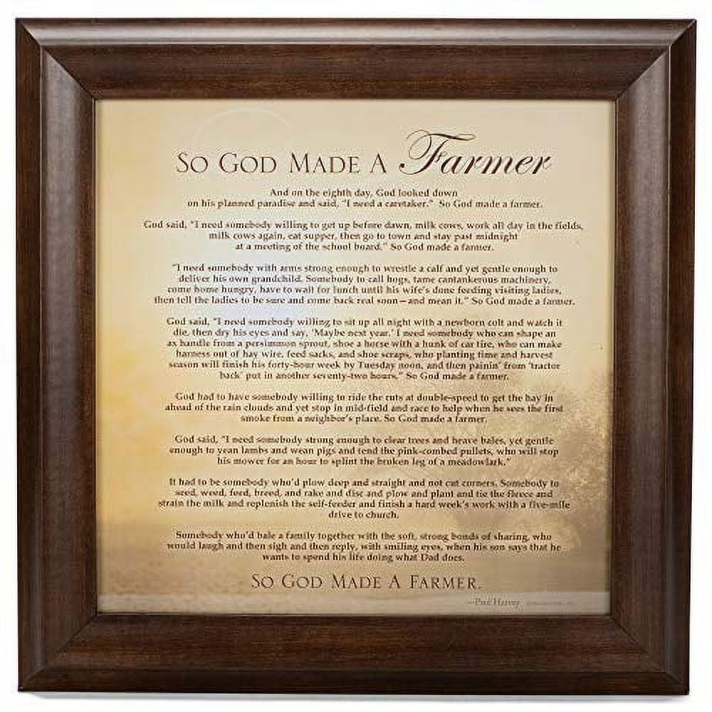 So God Made A Farmer Full Poem Version 12 X 12 Framed Art Wall Plaque With Wood Finish Walmart