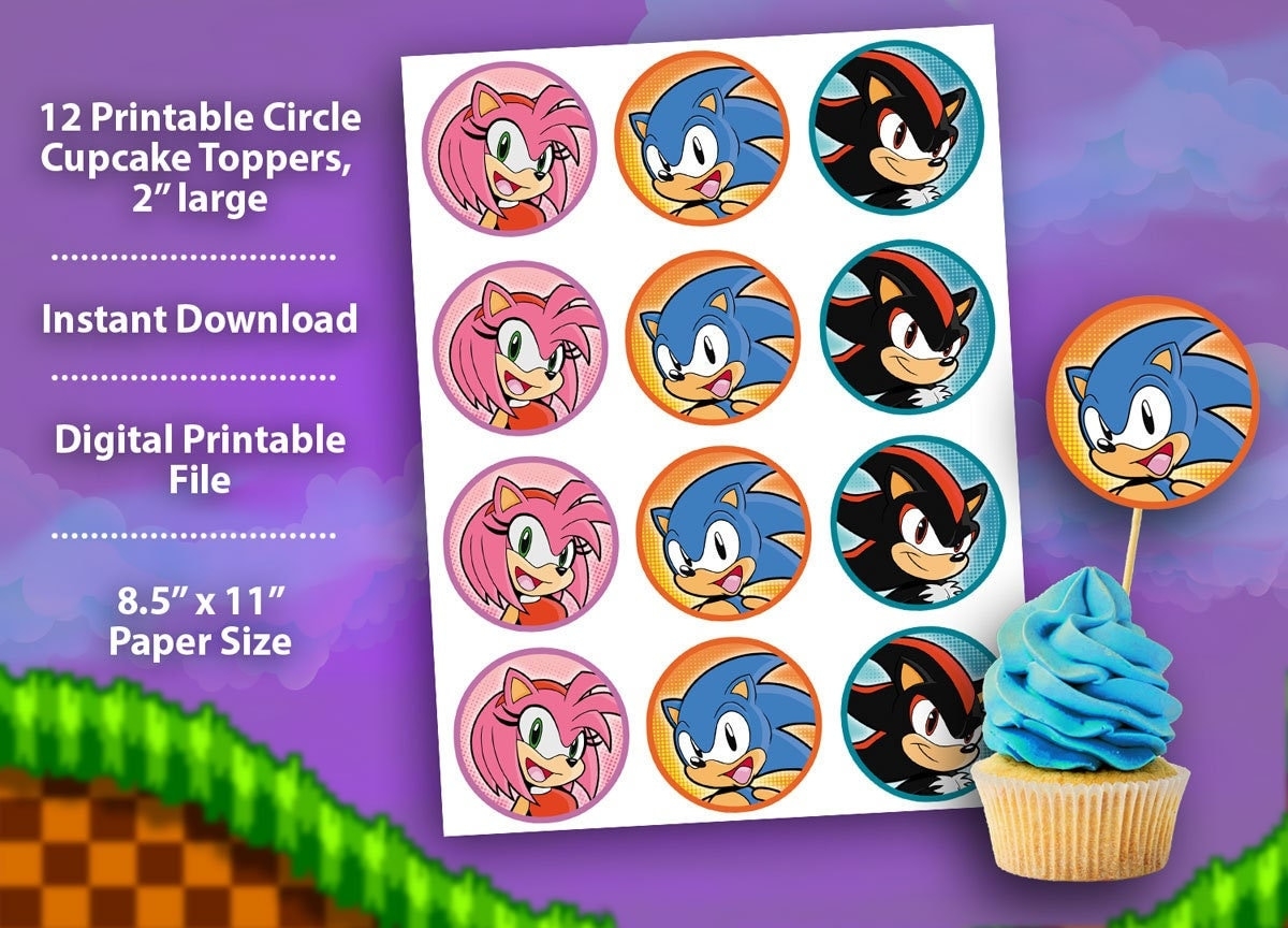 Sonic Cupcake Toppers Printable