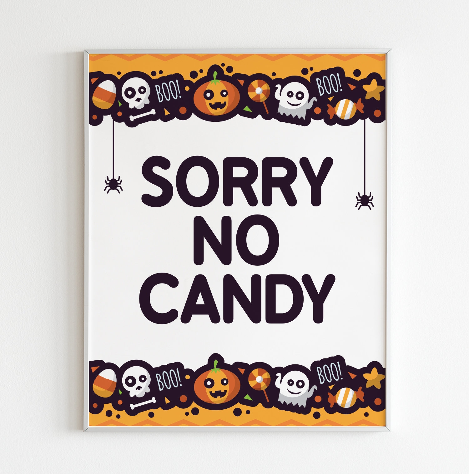 Sorry No Candy Sign Printable Halloween Sign Halloween Door Sign Social Distancing Sign Trick Or Treat Sign Halloween Candy Sign Etsy
