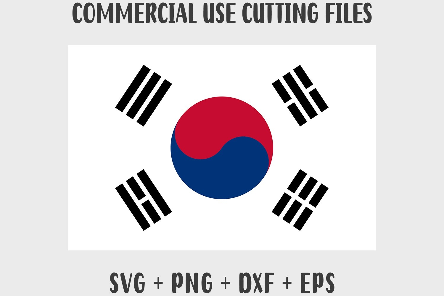 South Korea Flag SVG Original Colors Cut Files For Cricut