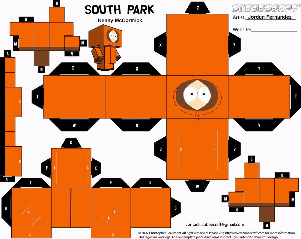 South Park Kenny Cubee Template By jordof131 On DeviantART South Park Kenny South Park South Park Characters