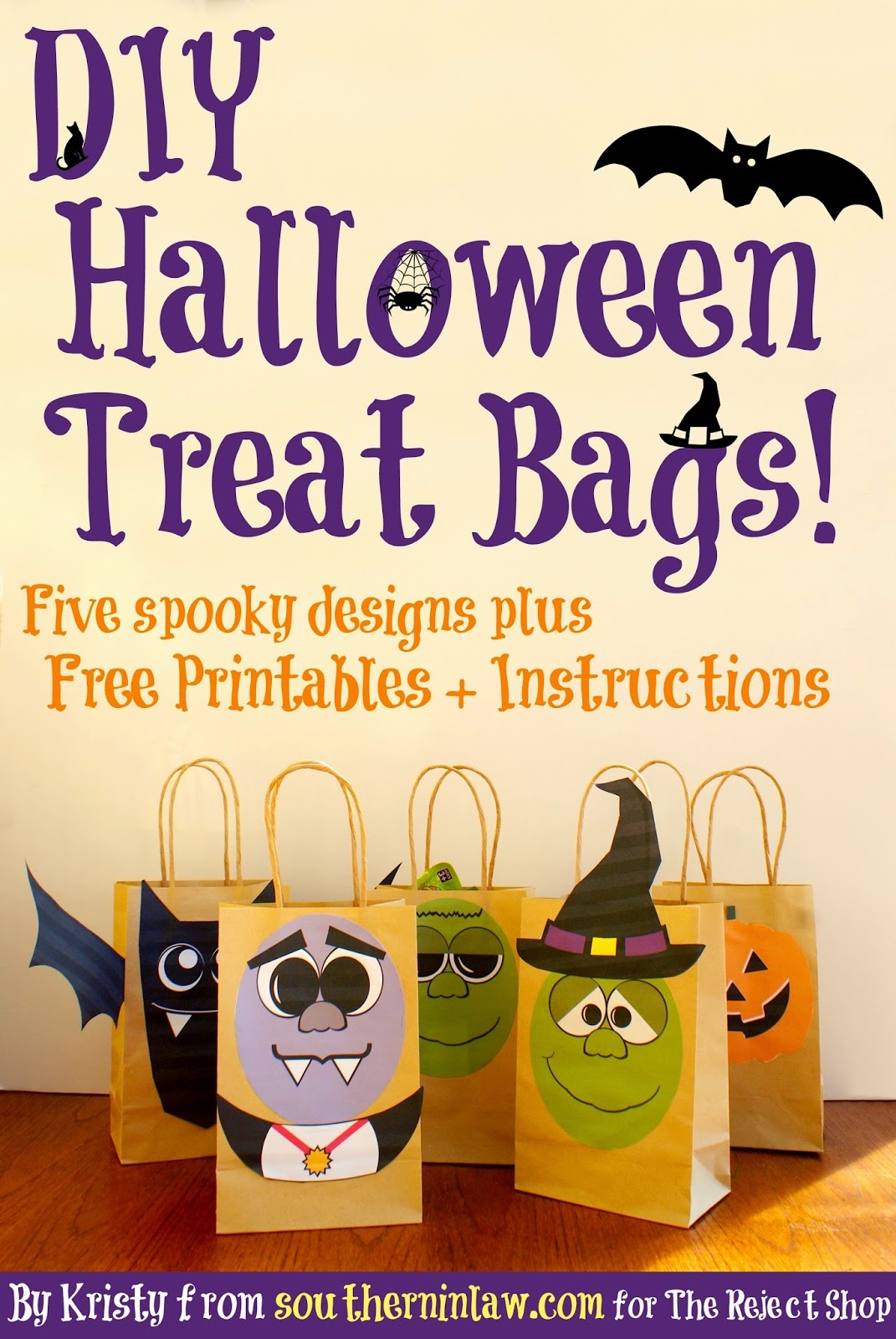 Southern In Law DIY Halloween Treat Bags Includes FREE Templates 