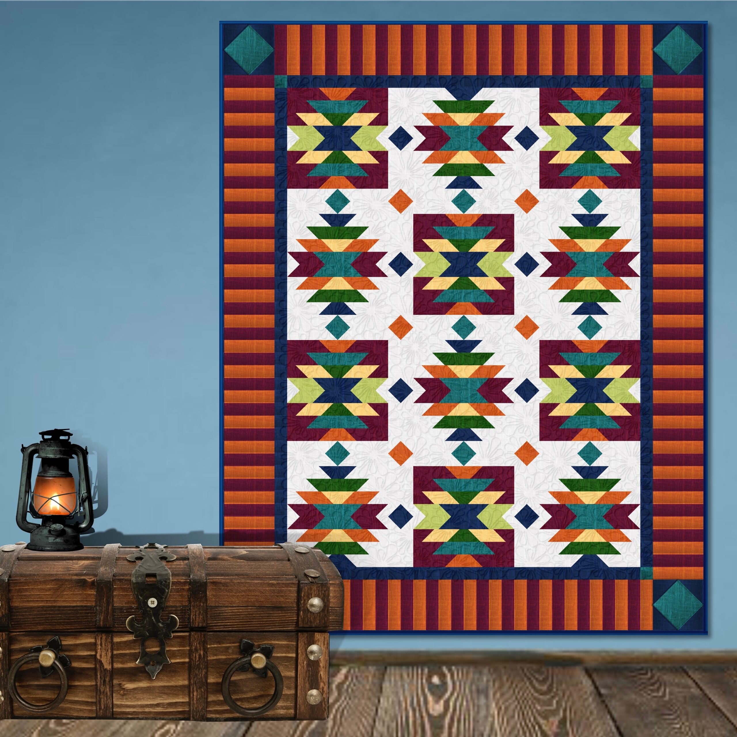 Southwest Quilt Pattern Native American American Indian Size 76 X 96 PDF Quilt Pattern Etsy