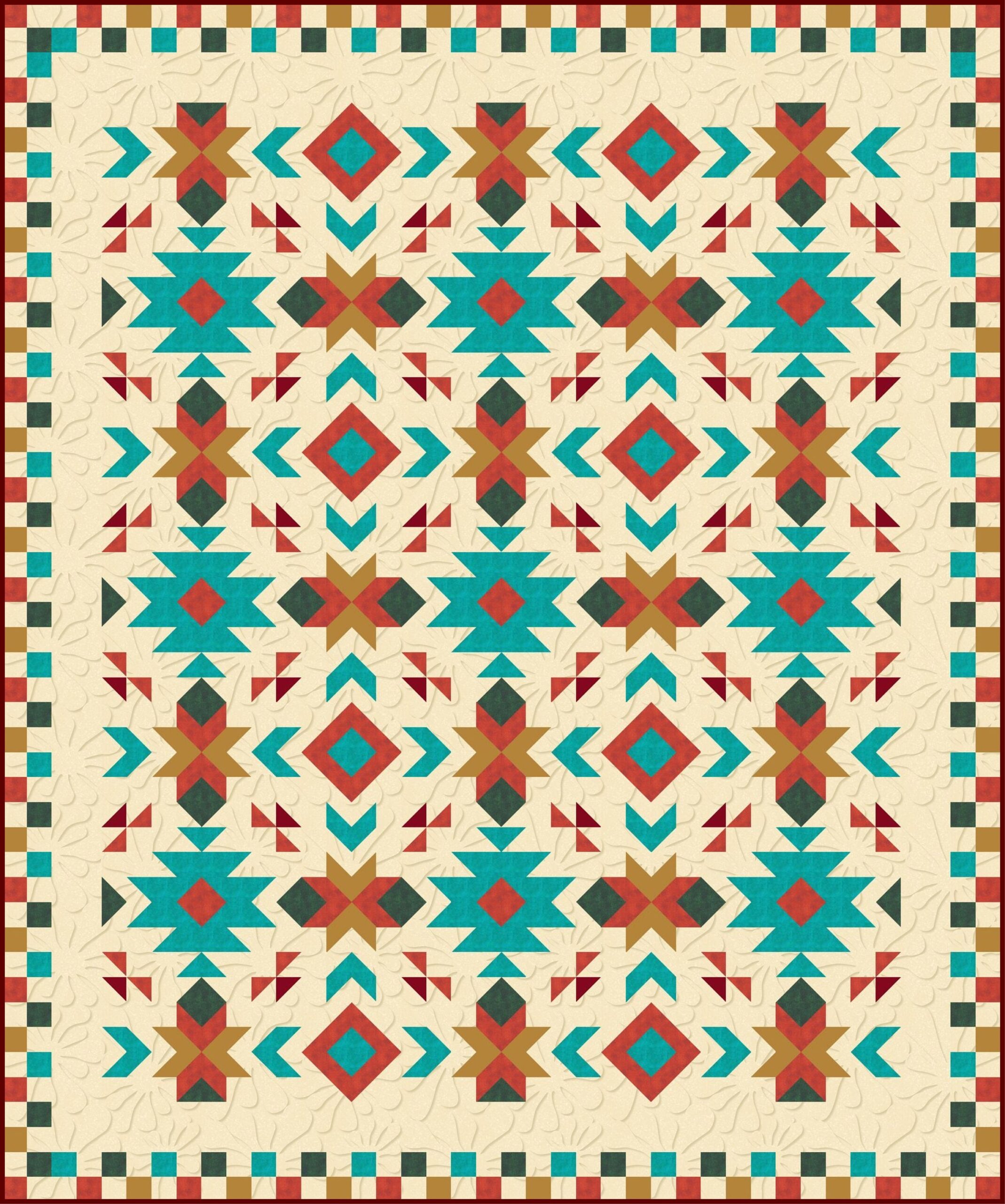 Southwest Quilt Pattern Southwest Quilt Nativ American Quilt Full Size 80 X 96 PDF Download Etsy