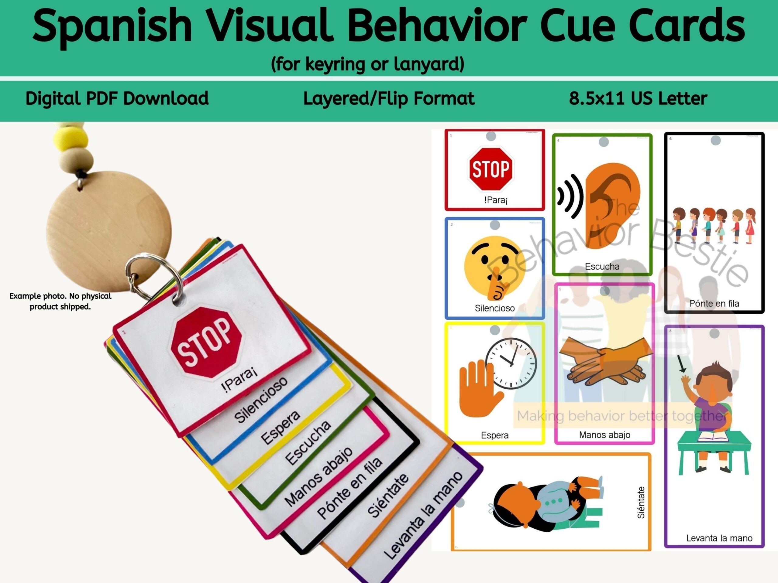 Lanyard Free Printable Visual Cue Cards For Autism