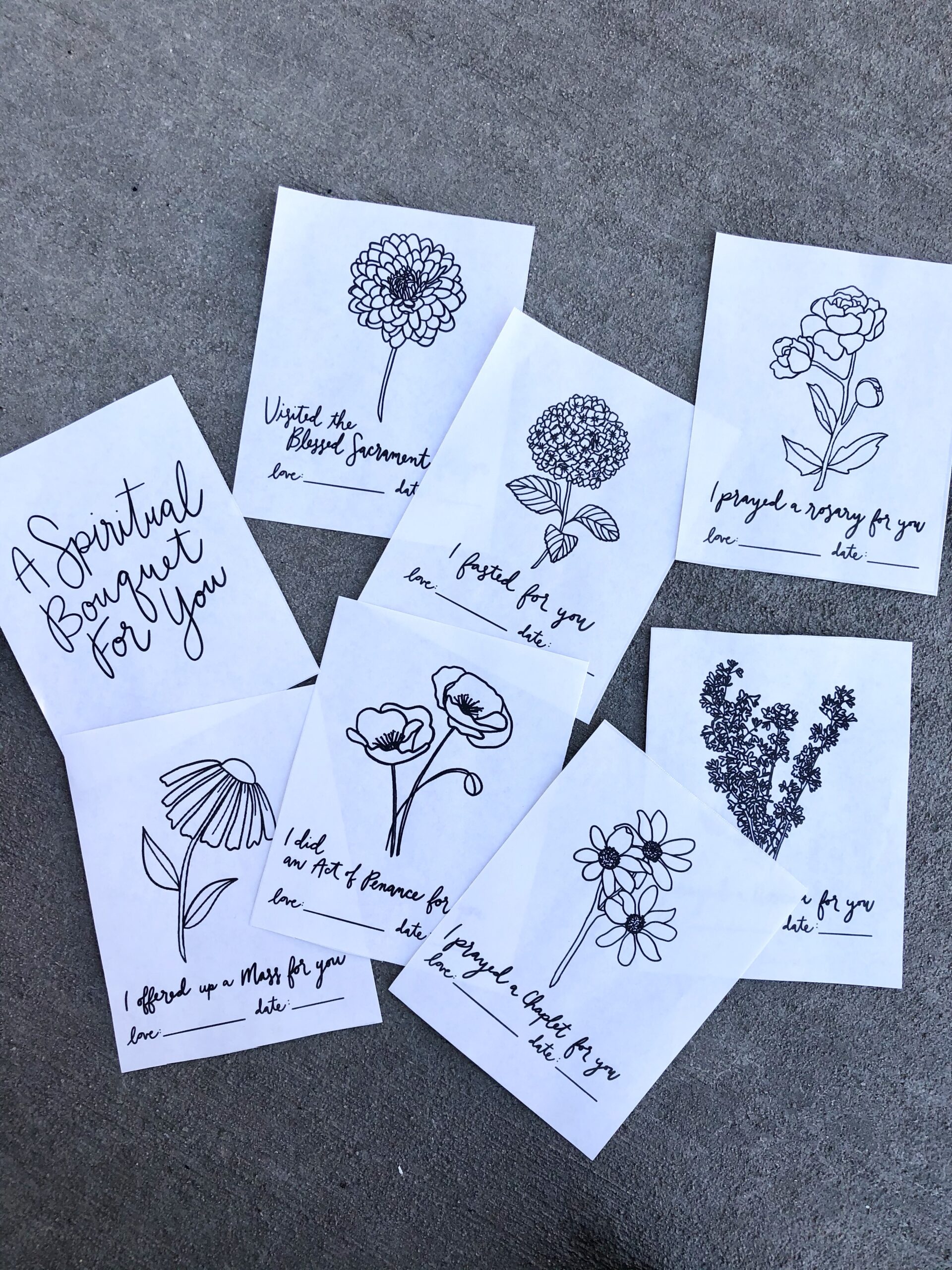 Spiritual Bouquet Tutorial With FREE Printable The Little Rose Shop