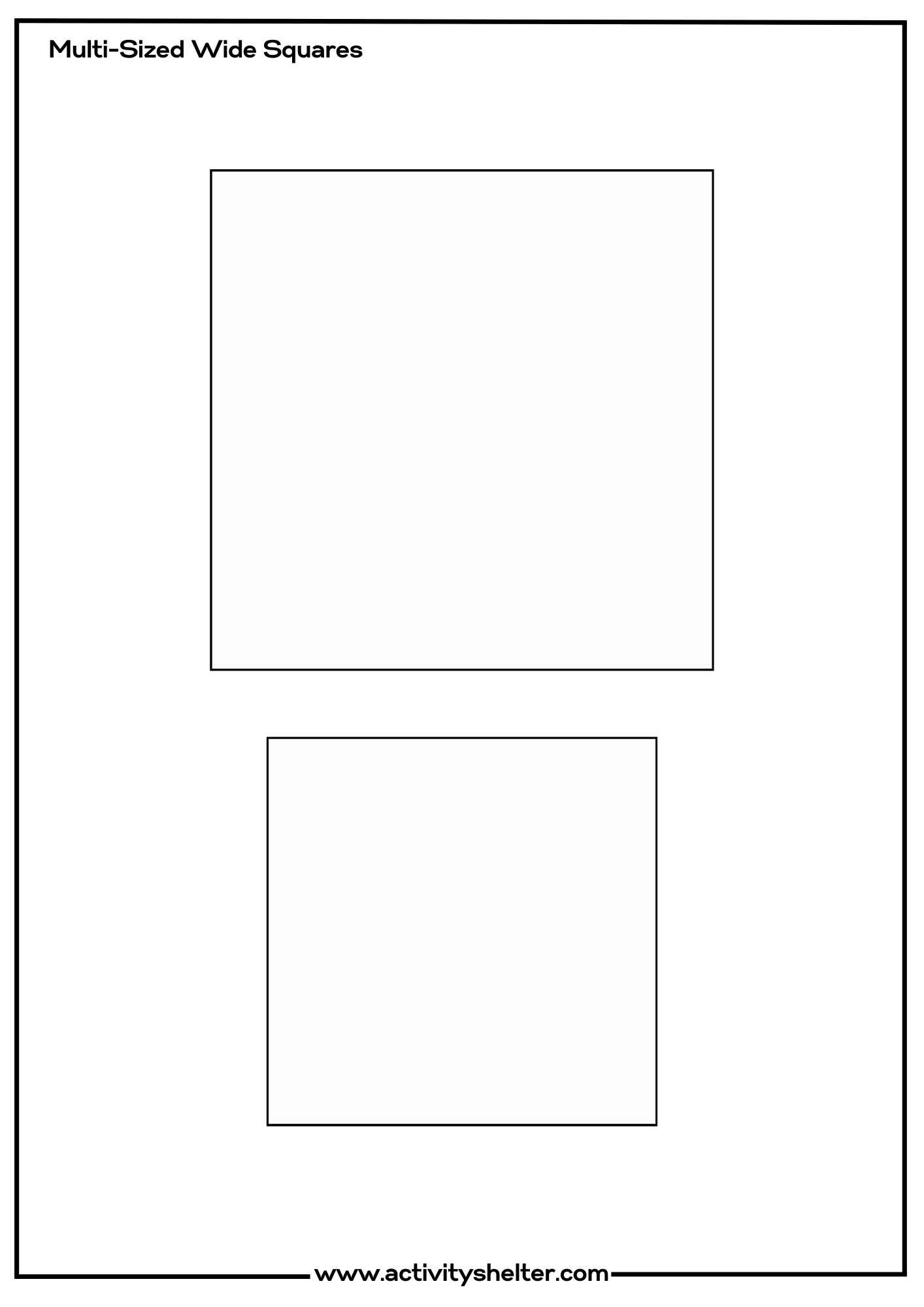 Square Template Printable Activity Shelter
