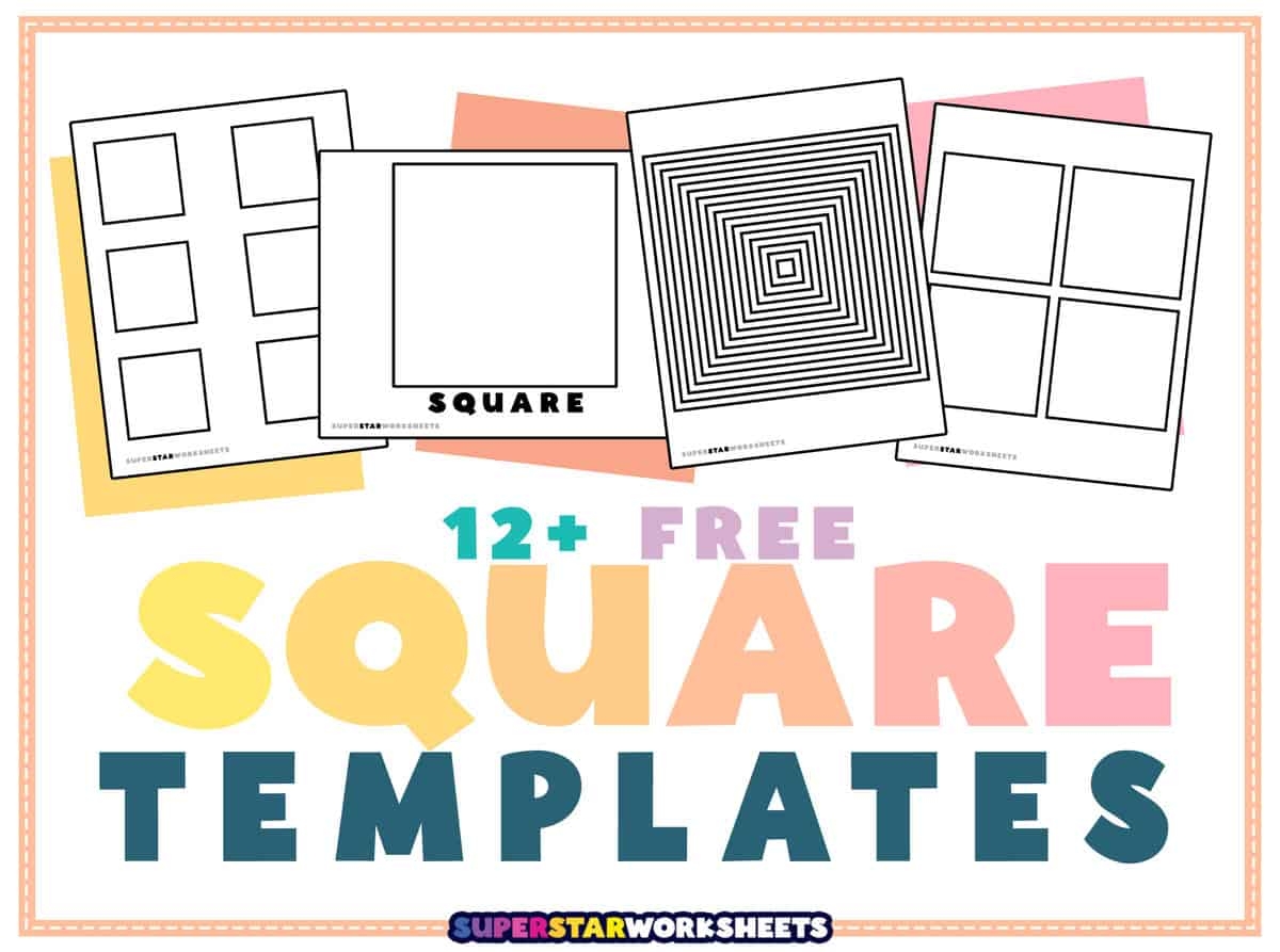 Draw Area Square Template Worksheet Printable