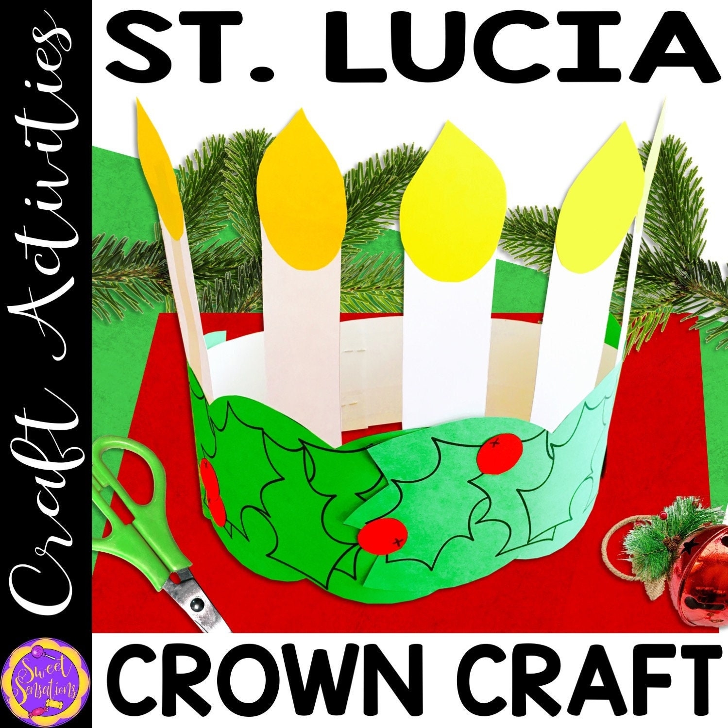 St Lucia Crown Digital Printable Template St Lucia Day Swedish Christmas Easy Paper Crown Craft Christmas In Sweden Etsy