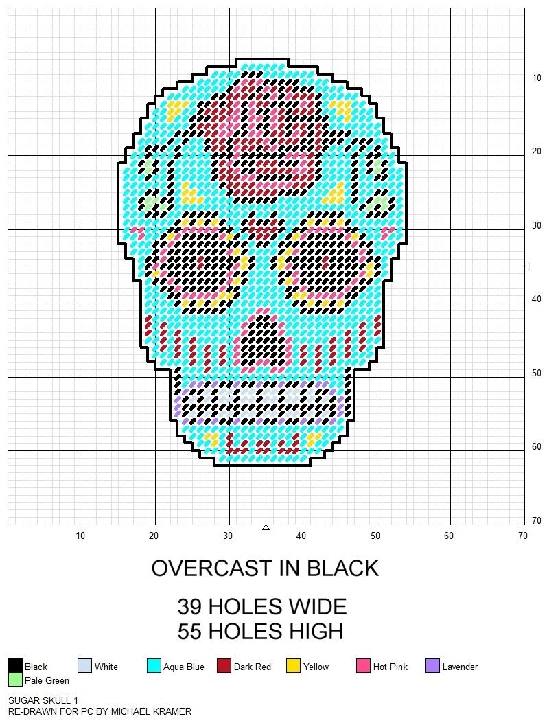 Sugar Skull Plastic Canvas Pattern