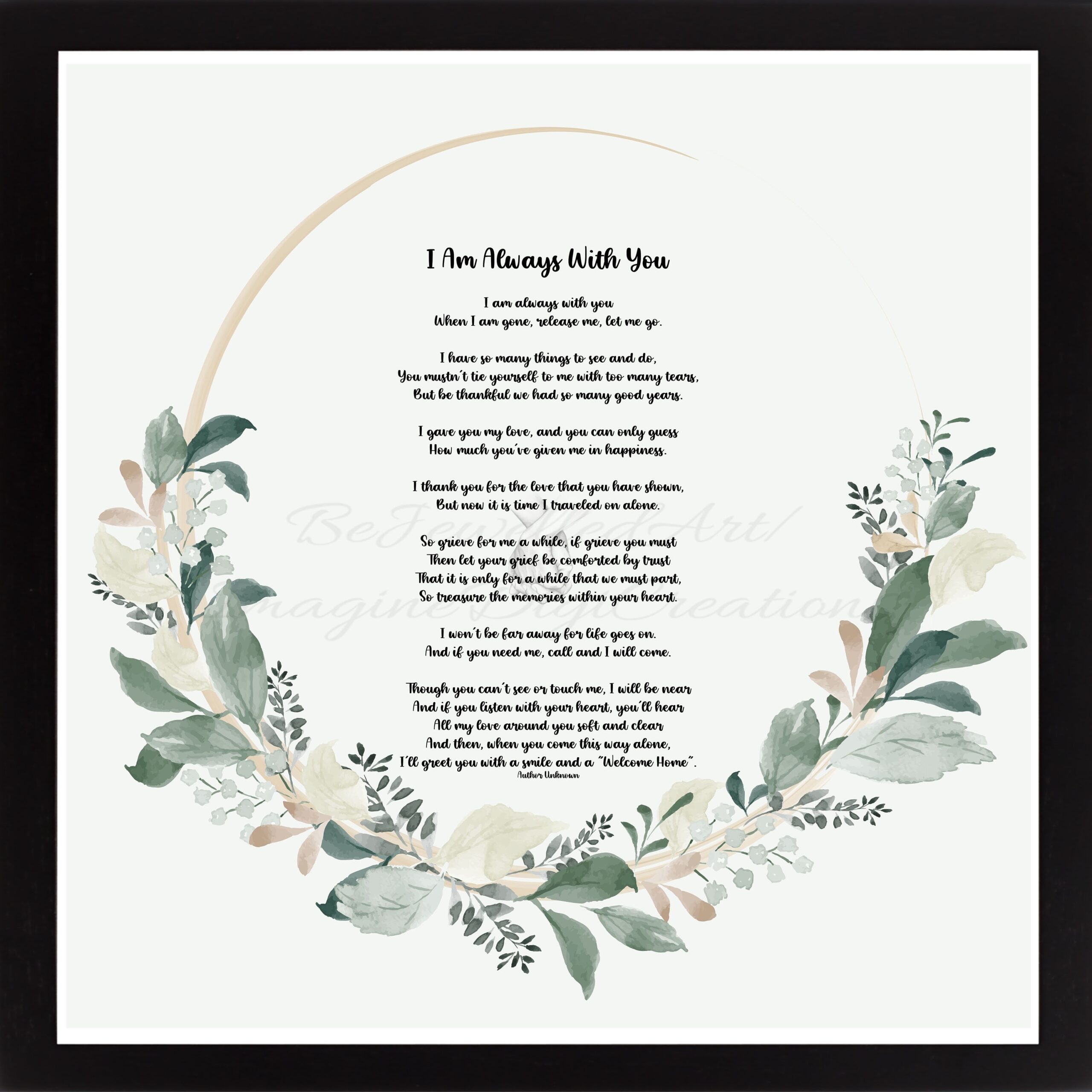 Sympathy memorial Poem condolences memorial loved One always With You mourning personalized Gift digital File instant Download printable Etsy
