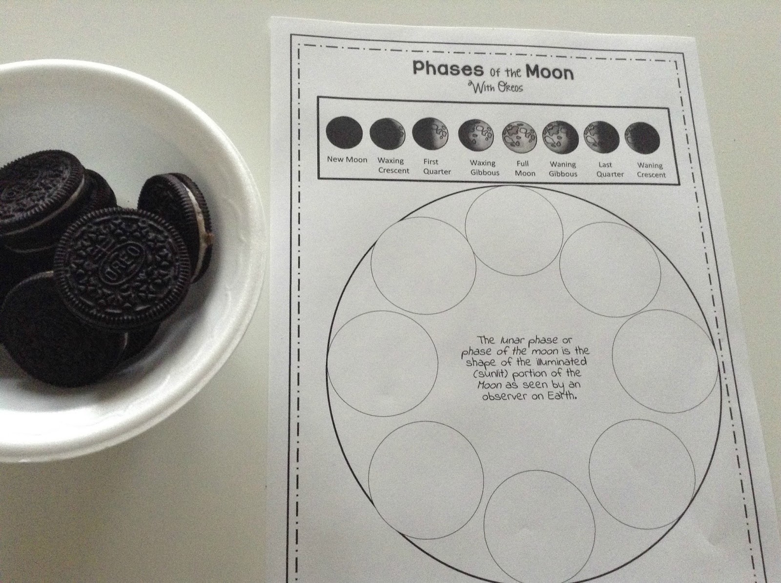 TeacherMomPlus3 Phases Of The Moon With Oreos