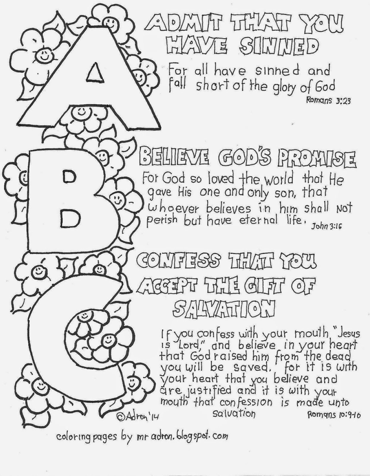 The ABC Of The Gospel Coloring Page See More At My Blogger Http coloringpagesbymradron Childrens Church Lessons Bible Coloring Pages Sunday School Lessons
