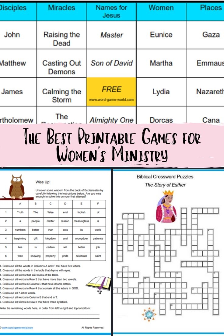 The Best Printable Games For Women s Ministry Fun Party Pop Printable Games Womens Ministry Womens Bible Study