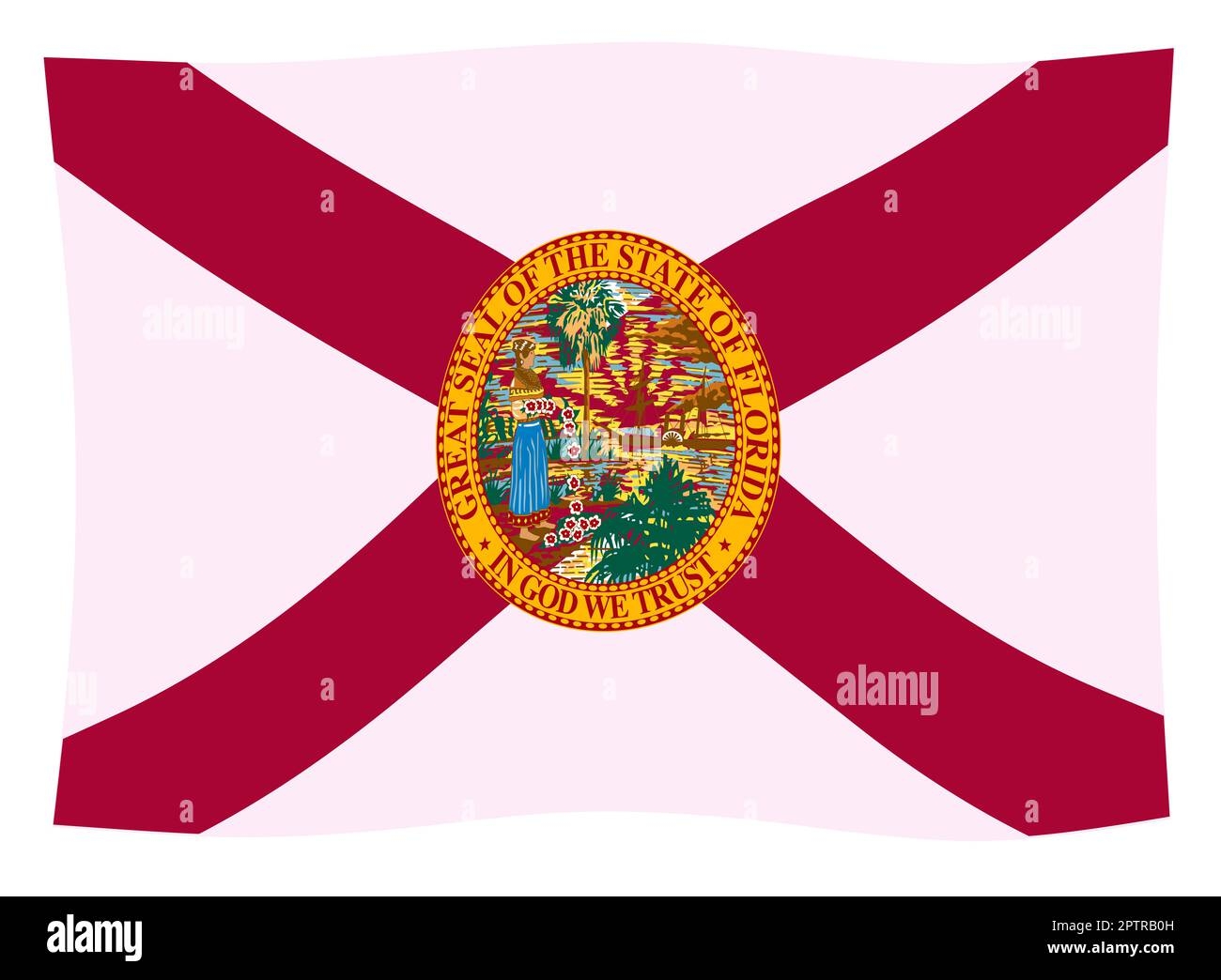 The Flag Of The USA State Of Florida With Wave Stock Photo Alamy