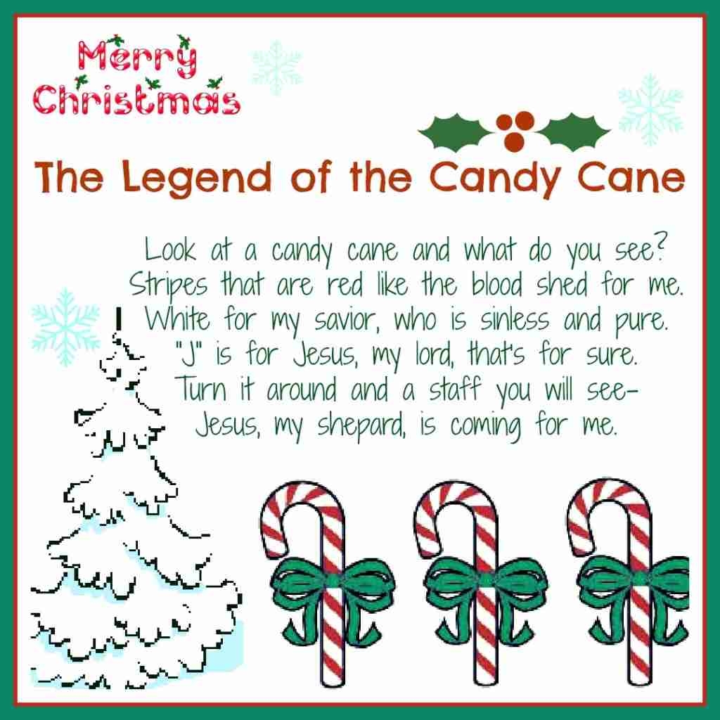 Legend Of The Candy Cane Printable Tag