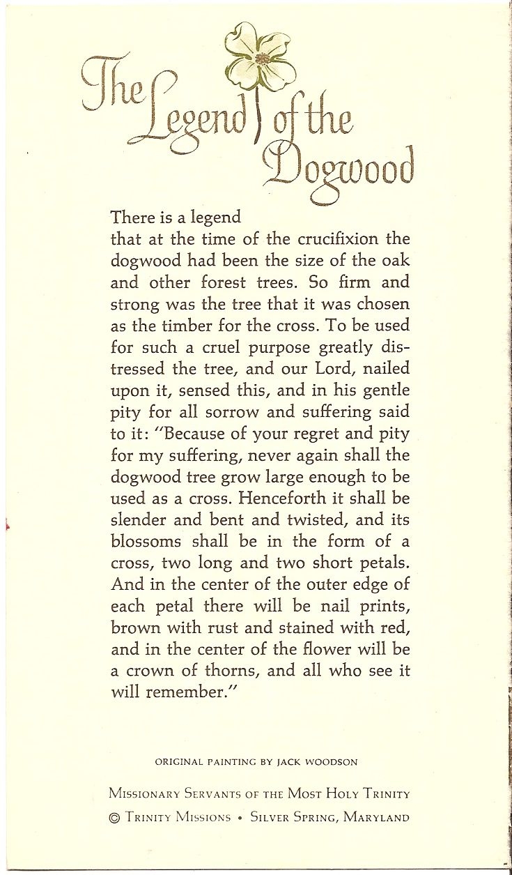 The Legend Of The Dogwood Tree Dogwood Trees Christmas Poems Words