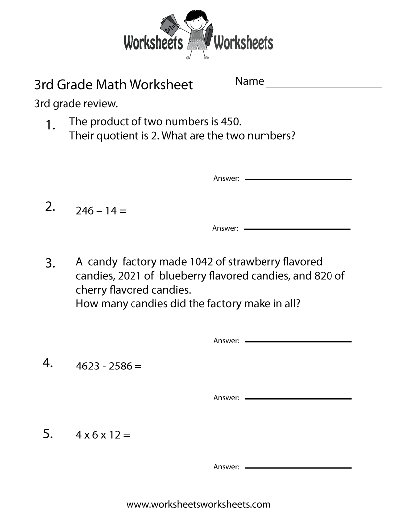 Free Printable Worksheets For 3Rd Grade