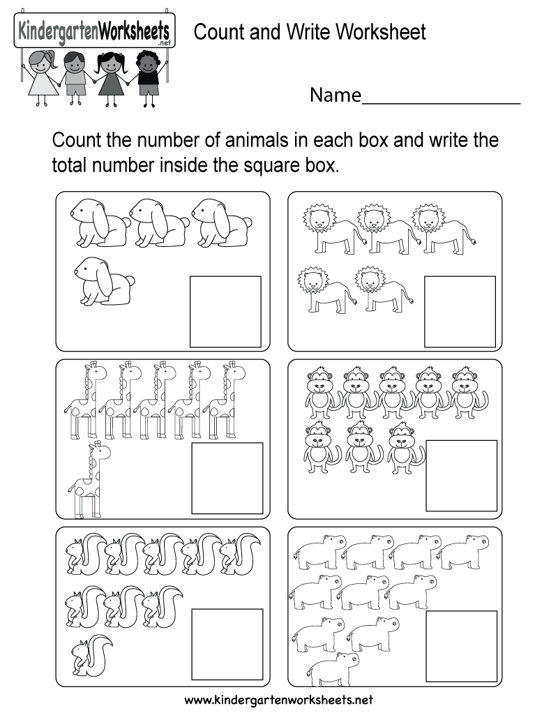 Animal Counting Worksheet Printable