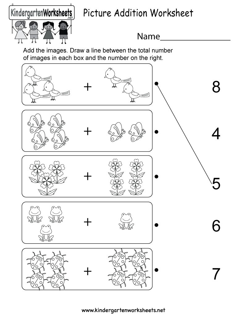 This Is An Image Addition Worksheet Kids Will Have To Match The Ans Kindergarten Math Worksheets Addition Addition Worksheets Kindergarten Addition Worksheets