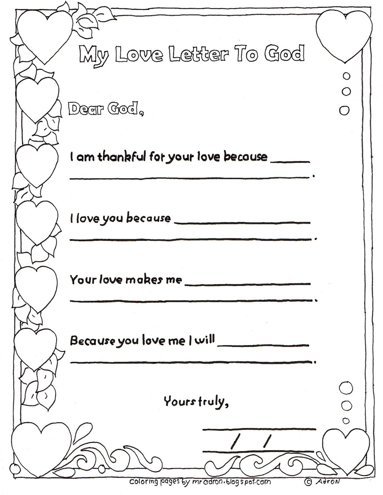 This Printable Coloring Page Is Perfect For A Church Lesson On Loving God I Created It For A St Letters To God Bible Lessons For Kids Sunday School Valentines