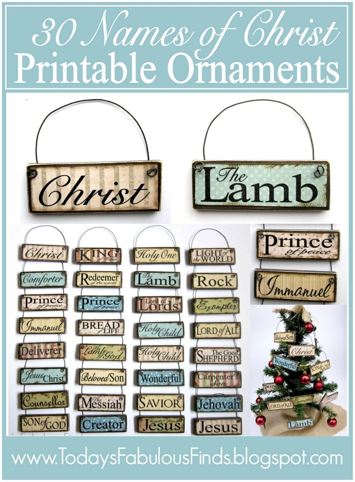 Today s Fabulous Finds DIY Printable Paint Stick Ornaments Names And Attributes Of Christ