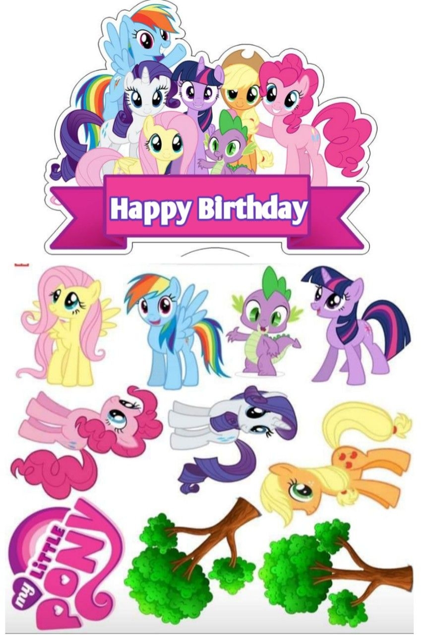 Topper My Title Pony Kuda Poni My Little Pony Birthday My Little Pony Stickers My Little Pony Cake
