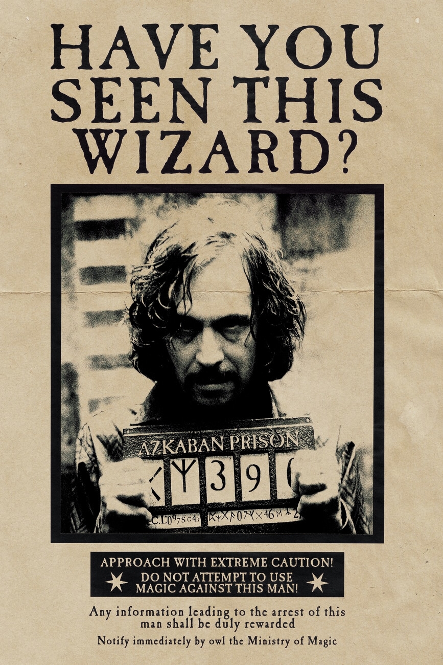 Wall Art Print Harry Potter Wanted Sirius Black Gifts Merchandise Abposters