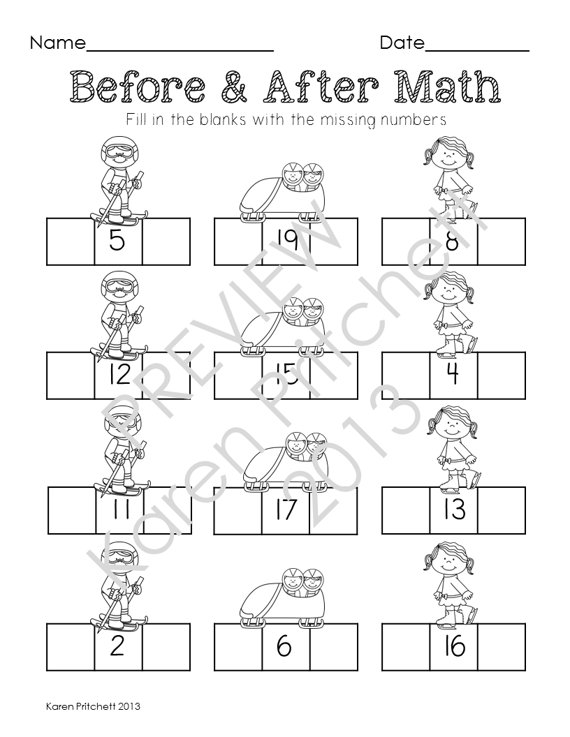 Winter Olympics Math Sequencing Missing Number Counting On Tens Frames Math Preschool Winter Math Math Packets